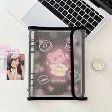 1pc Fashionable Cat & Cloud Design A5 Ring Binder With Loose Leaf Pages, K-Pop Idol Photo Album, Instant Film 4 Slots Card Holder School Supplies, Back To School - Multicolor - View 16