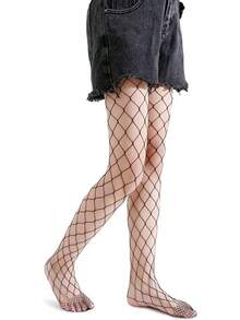 Pareberry Girl's Wide Fishnet Stockings Children's High Waist Mesh Tights For Age 5-14
