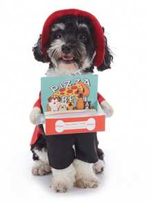 Disfraz gracioso de Halloween para mascotas, Atuendo navideño para mascotas, Disfraz de Disfraz de pizza para perros y gatos, Ropa divertida para la transformación de mascotas de pie, Complemento para fotografía de mascotas, Conjunto hilarante para mascotas