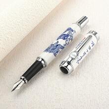 Luxury Color Metal Fountain Pen Creative Natural Oil Painting Series 0.5MM NIb F Size Writing Pen Back To School