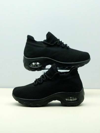 Women's White & Pink Slip-On Sports Casual Air Cushion Shock Absorbing Running Shoes, Leisure Shoes, Dance Shoes, Nursing Shoes, Rocker Shoes, Platform Shoes