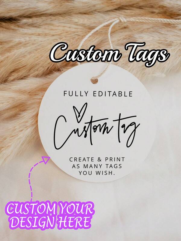Editable Round Tags Instant Download, Custom Round Tag, Minimalist Tag, Business Tag, Wedding Tag, Modern Tag, 100% Editable, Template, 41,School Supplies,Back To School