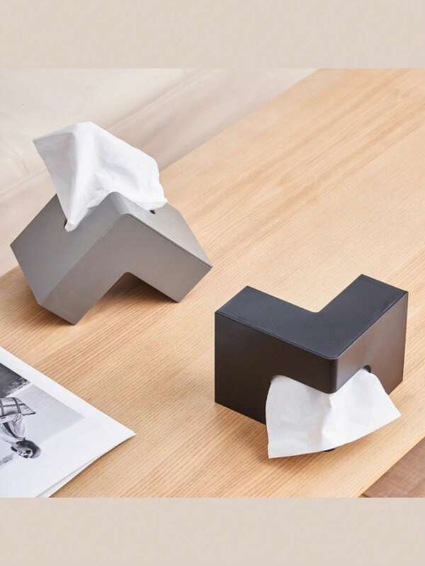 1pc Japanese Style INS Trending High-End L-Shape Tissue Box Holder, Creative Living Room Facial Tissue Dispenser