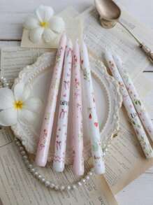 2pcs/Set (One Box) Long Pole Conical Heart Pink Candle, 9.84 Inches, Soy Wax Smokeless, Wedding Banquet Decoration Atmosphere Long Candle Branch, Black Heart, Red Heart, Pink Candle White Candle, Holiday Atmosphere Candle, Valentine's Day Candle, Cute And Fun Candle
