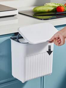 Living And Home Multi-Mount Kitchen Trash Bin (Space-Saving/Complete Set) With Hanging & Wall Hooks - White 26.5cm W X 16cm D X 27.5cm H - View 4