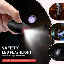 DR Safe Sound Personal Alarm, 130 DB Loud Siren Song Emergency Security Alarm Keychain With LED Light, Personal Sound Safety Siren For Women, Men, - màu đen - Xem 3