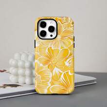 Funda para teléfono 1 pieza Flores Película dos en uno: duradera, absorbente de golpes y compatible con 16, 15, 14, 13, 12, 11, Plus, Pro, - Colores mixtos 1 - Ver 6