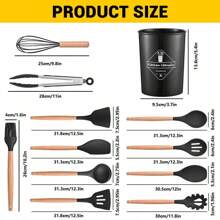 12Pcs Kitchen Utensils Set Silicone Cooking Nonstick Spatula Turner Spoon Tools