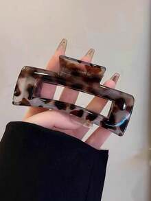 1个超大号豹纹时尚发夹，优雅高品质发爪，多功能发饰，女士爪夹，适合秋冬季度假装扮，夏季海滩度假发夹 - 彩色 - 查看 11
