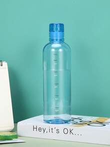 1pc Adult Creative Time Scale Cup, Transparent Plastic Cup With Large Capacity, Portable Car Water Bottle - Blue - View 9