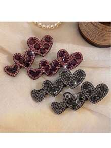 2pcs/4pcs Rhinestone Wheat Ear Hair Clip,Bangs Clip,Delicate Side Clips,Nape Hair Clips,Sweet Half Up Hair Clips