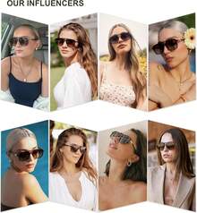 Gafas de Sol de Aviador Retro Para mujeres y hombres, gafas de sol de moda para mujeres rectangulares para hombres SJ2202 - Montura color crema lechoso/Lentes degradadas marrones - Ver 11
