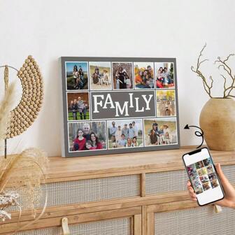 1 cartellone decorativo personalizzato con collage fotografico, calligrafia e pittura, quadro da parete personalizzato, carica le tue foto di famiglia/coppia/musica/genitori/giovani, decorazione moderna e semplice per la casa, decorazione per pareti domestiche