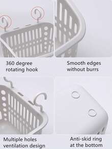 Plastic Hanging Basket, Bathroom Shelf, Kitchen Organizer Rack, Garlic Onion Storage Basket With Double Hooks, Bathroom Vanity Organizer, Plastic Basket - Multicolor - View 5