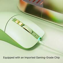 Ratón con cable casual EWEADN, silencioso y elegante con retroiluminación LED de color, ideal para el trabajo diario y el juego, diseño cómodo y portátil para uso en el hogar y la oficina, perfecto para portátiles y computadoras de escritorio, compatible con múltiples dispositivos - Blanco, Verde, Rosa Claro - Multicolor - Ver 3