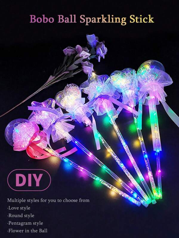 LED Bubble Glow Stick, Starry Sky Ball Magic Wand, Fairy Flashing Wand With Lights, For Night Markets, Birthdays, Parties, Events, Atmosphere Props & Small Gifts