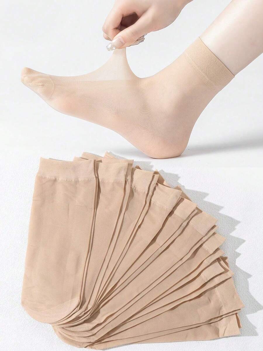 5/10/50/100 Pairs Of Transparent Stockings Boat Stockings Ladies Stockings Spring And Summer Short Stockings Multiple Pairs Of Specifications Girls Transparent Stockings Simple Design Solid Color Transparent