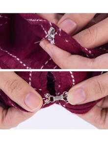 50 piezas de broches de presión metálicos, broches de costura adecuados para tela, lencería, broches fijos, broches de gancho invisible para chaqueta/camisa/vestido, broches invisibles de alta resistencia, broches de costura resistentes a la oxidación para abrigo de cuero/piel, kit de transformación de moda DIY, kit de reparación de ropa - Multicolor - Ver 5