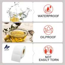 热敏标签打印纸，白色方形自粘式热敏纸，兼容 M110 M120 M200 M220 标签打印机的热敏标签，白底黑字，1 卷/盒，学校用品，返校