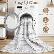 Alfombras de área modernas bohemias lavables, suaves, neutras, antideslizantes y resistentes a las manchas para sala de estar, dormitorio, comedor, guardería, oficina - Marrón - Gris Oscuro - Ver 4