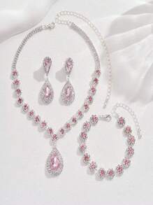 1 Conjunto de joyas de moda para mujer - Collar, Aretes, Pulsera