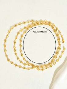1pc European Style Luxury Hollow Heart Layered Tassel Y-Shaped Necklace For Women