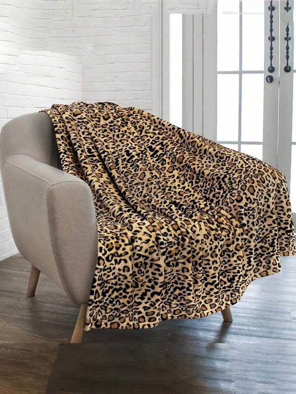 1 pezzo Coperta morbida in pile con stampa leopardata, coperta calda per divano, TV, pisolino, campeggio, viaggio, regalo adatto per tutte le stagioni, ideale per ufficio, casa, divano, letto