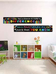 2 包励志教室横幅海报，积极激励横幅，适用于教育装饰海报，户外装饰，励志教育 - 彩色 - 查看 4