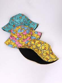 1 Stück Leoparden-Muster Polyester umkehrbarer Fischerhut, warme Dekor UV-Schutz Herbst Frucht Halloween gestreifte Fischerhut, geeignet für Männer und Frauen Halloween Dekoration