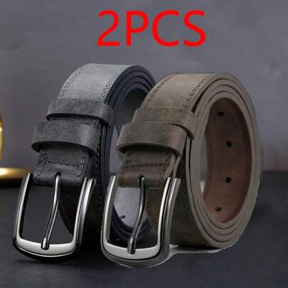 2 Stück Herren Gürtel mit breiter Naht und Metallschnalle für Jeans und Hosen - einfacher und cooler Sportgürtel für tägliche Dekoration, Lässig, Business, Freund, Ehemann, Vater, Geschenk für Männer, Alltag, Mode, Jugendliche, Outdoor, Urlaub, Sport, Reisen, Boho, Vintage Herbst, Herbst-Winter Accessoires, geeignet für Jugendliche, Junge, Herren, Lässig, Outdoor, Sport, Urlaub, Abschlussgeschenke, Geburtstag, Alltag, Halloween, Lässig, Business, Straße, Boho, Western, Outdoor, Geschenk für Männer, Ehemann, Freund, Vater, Weihnachten