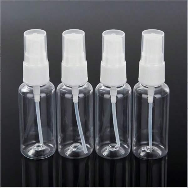 4pcs Refillable Spray Bottles 30/50/100ml, Portable Reusable Transparent Fine Mist Sprayers For Travel, Cosmetic Samples, Liquid Containers