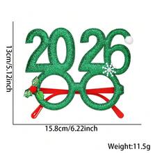 2 件 2026 圣诞眼镜，创意数字新奇眼镜，适用于圣诞派对装饰、新年拍照道具、节日和派对用品、派对配件 - 彩色 - 查看 5