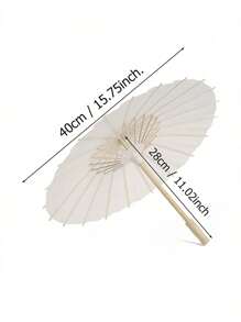 Abanico de papel blanco con forma de corazón - Parasol de estilo chino japonés para pintura DIY, boda, ducha nupcial, fotografía, decoración de fiesta
