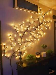 1 pièce Lampe de branche artificielle, lampe de branche de saule souple et flexible, alimentation USB avec 8 modes, 96LED/144LED, convient pour la décoration intérieure du salon et de la chambre à coucher, éclairage d'ambiance intérieur, fêtes, rassemblements, cadeaux d'anniversaire, décorations d'Halloween et de Noël