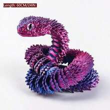 2024 New 3D Printed Snake Model - Long Version,Full Articulation,Animal Toy,Home Decor,Birthday/Easter/Halloween/Christmas Gift (Eye Color Random)3d Printed,Christmas,Halloween,Christmas,3d Printed,Snake,3d Printed,3d Printed Animals,Easter