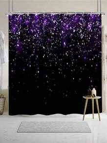 4pcs Black Sequin Shower Curtain Set, Elegant Camo Decor Modern Home, Waterproof Curtain And Bathroom Mat 3pcs Set, 12pcs Shower Curtain Hooks Included Bathroom Accessories Back To School