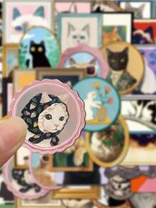 SCXXBSW 50pcs Cute Cat Cartoon Graffiti Stickers Decorative Handbooks Water Cups Notebook Luggage Waterproof Stickers - Multicolor - View 7