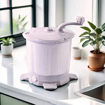 [Lavadora portátil] Lavadora compacta multifuncional - Adecuada para dormitorios, esta lavadora manual portátil ahorra espacio, es fácil de usar y es una pequeña herramienta de lavandería accionada manualmente