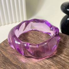 1pc Women's Charm Purple Series Asymmetrical Round Bracelet, Sexy Design Suitable For All Year Round Wear And Party Gift