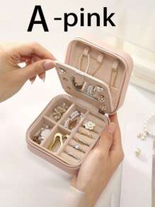 1 Set Travel Jewelry Box With Mirror, Multi-Functional Jewelry Storage Box, Large Capacity Portable Jewelry Box For Storing Rings, Pendants, Earrings, Ties, Bracelets, Best Gift For Girlfriend, Mother's Day, Anniversary, Valentine's Day, Christmas, New Year, Men's Gift, Women's Back To School Gift