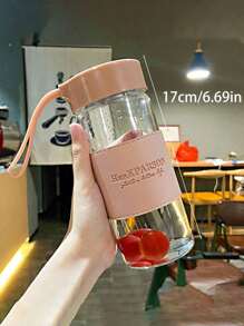 Bouteille d'eau en plastique de haute qualité avec paille, style japonais simple et frais, résistant à la chaleur, convient aux hommes et aux femmes, pour l'extérieur, le camping