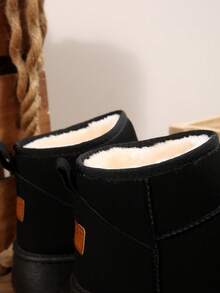 Women's New Short Thick Bottom Thermal Lined Snow Boots, Fashionable , Anti-Slip Wear-Resistant, Warm And Insulated, Must-Have Winter Snow Boots,Fur Boots - Black - View 8