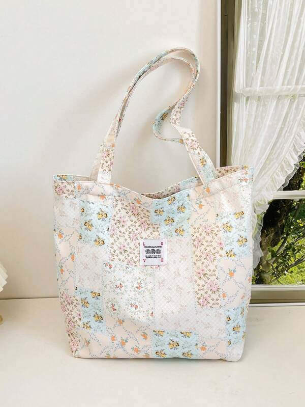 Nuova borsa shopper floreale, essenziale per spiaggia, viaggi, shopping, ideale per studenti, borsa a spalla da donna alla moda e versatile per pendolarismo, outfit da vacanza