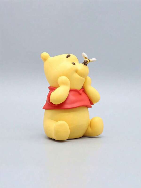 Disney 1pc Winnie The Pooh Doll - Charming PVC Collectible With Red Scarf, Ideal For Car Decor And Cake Decoration, Suitable For Holidays, Home Decor And Gifts. Classic Winnie The Pooh Decor, Hot Selling Plush Doll, Birthday Gift, Exquisite Present, Can Be Used For Computer, Desktop And Cartoon Decor.
