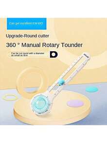 1 Piece Of 360° Mini Circular Cutter, With A Diameter Range Of 2-20 Cm. Craft Supplies, 360° Adjustable Cutter, Back To School, Stationery, School Essential. It Is A Lightweight Rotating Compass And A DIY Card Cutting Tool, Suitable For Study And Office Use. - Multicolor - View 7