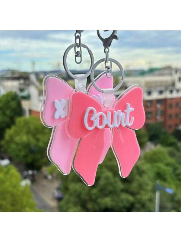 Bow Girls Backpack Name Tag, Name Charm, Backpack Tags, Girls Keychain, Bag Tag,Name Tag For Girls, Gift For Girls,Matching