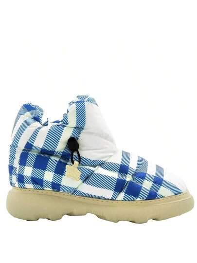 Check Pillow Drawstring Boots
