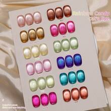XEIJAYI XEJAYI 15ml 彩虹糖果猫眼凝胶指甲油，UV LED 浸泡式指甲凝胶，半永久，DIY 沙龙级美甲凝胶，适合春夏美甲 - 粉色 - 查看 5