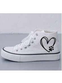 Tenis mujer hombre bota choclo urbano casual zapato deportivo cómodo confort moda unisex 22mx-28mx lona calidad premium petlover animal lover - Blanco - Ver 2