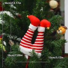 1pc Christmas Elf Leg Branch Inserts, Christmas Tree Ornament Decorations, Santa Claus And Christmas Elf Figurine Leg Car Charms Christmas Tree Decoration Christmas Party Supplies